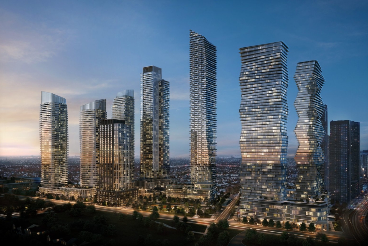 An artist's rendering of the new homes and skyscrapers in Toronto.