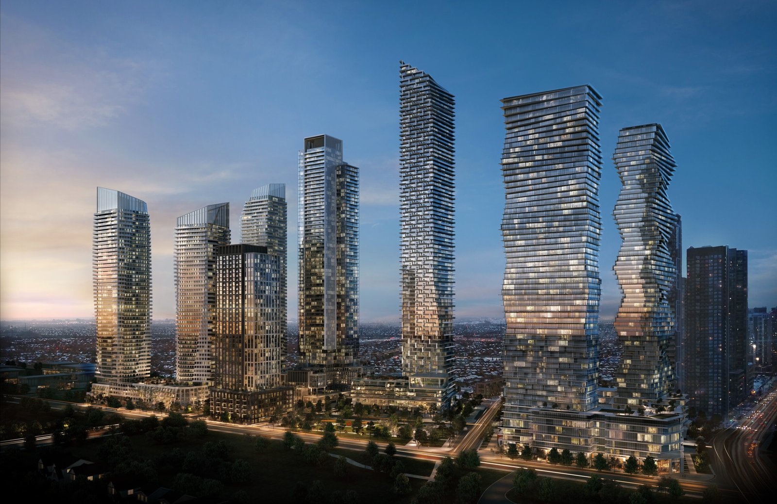 An artist's rendering of the new homes and skyscrapers in Toronto.