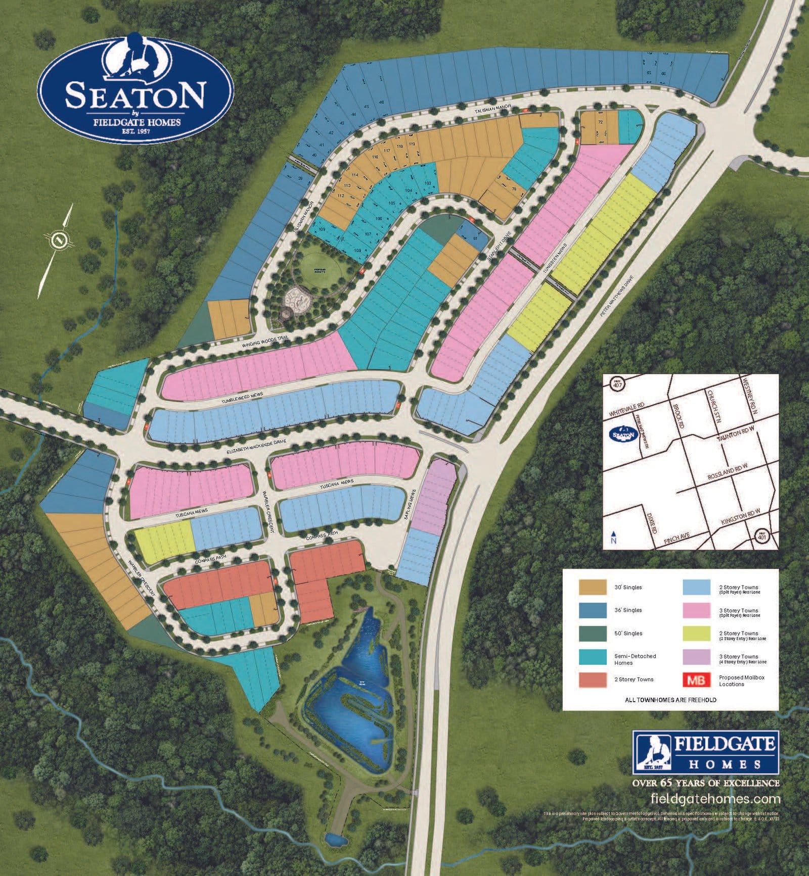 The site plan for new homes in Gta.
