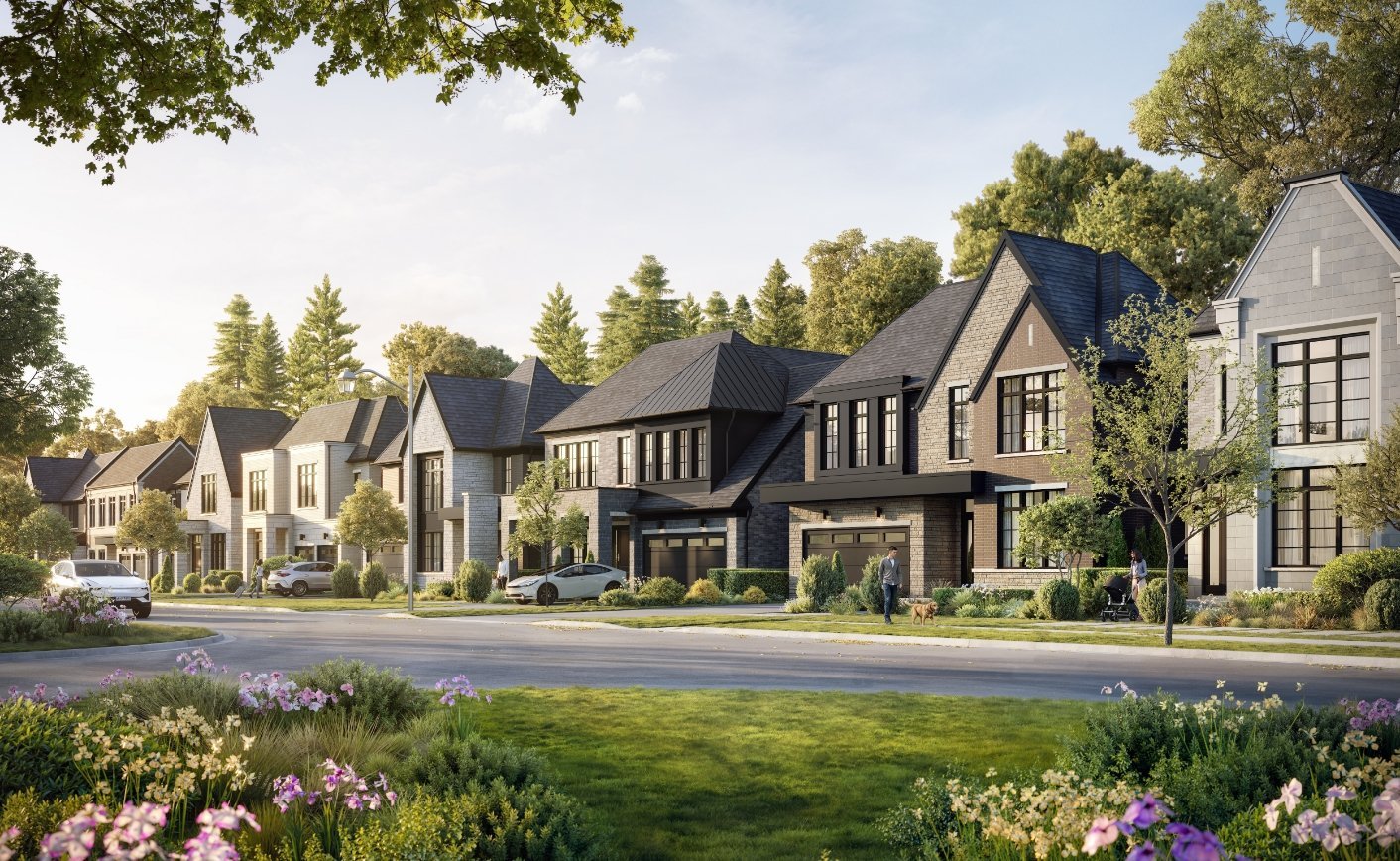 A picturesque suburban street in Iris Estates features a row of modern, two-story houses with well-manicured lawns and various trees and flowers. The sky is clear with soft sunlight casting a serene ambiance. Cars are parked along the street, and a person is walking on the sidewalk. A picturesque suburban street in Iris Estates features a row of modern, two-story houses with well-manicured lawns and various trees and flowers. The sky is clear with soft sunlight casting a serene ambiance. Cars are parked along the street, and a person is walking on the sidewalk.