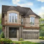 A rendering of a two-story Ivy Rouge home with a garage.