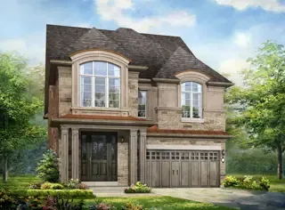 A rendering of a two-story Ivy Rouge home with a garage.