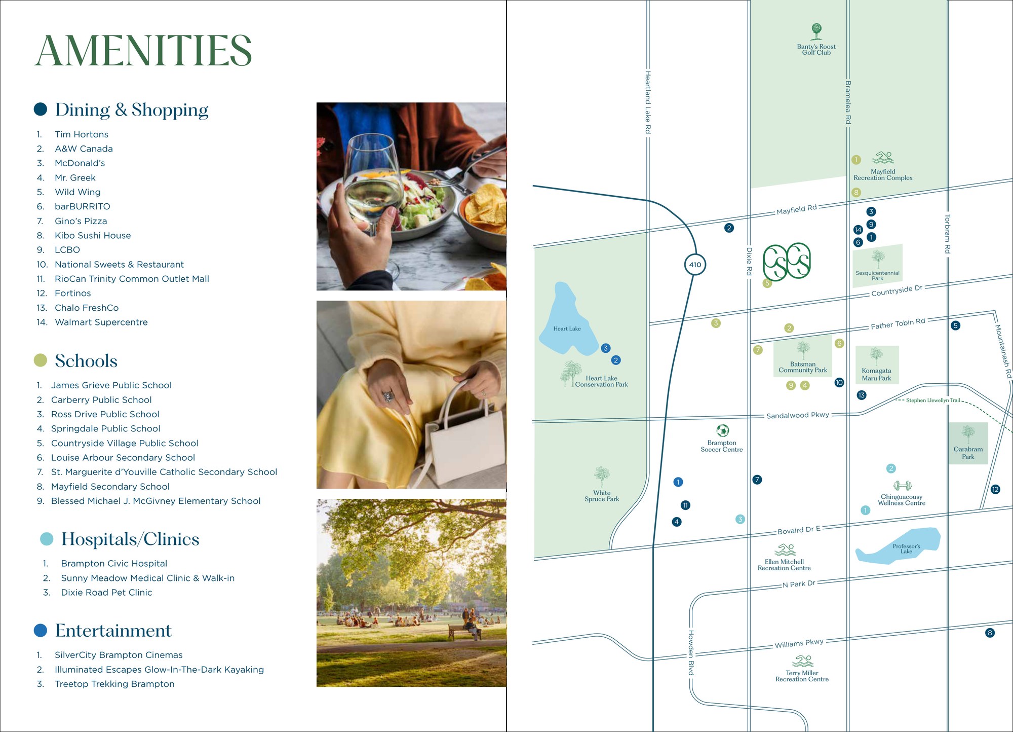 Countryside Urban Towns Brampton Regional Amenities, Parks, and Transit Map