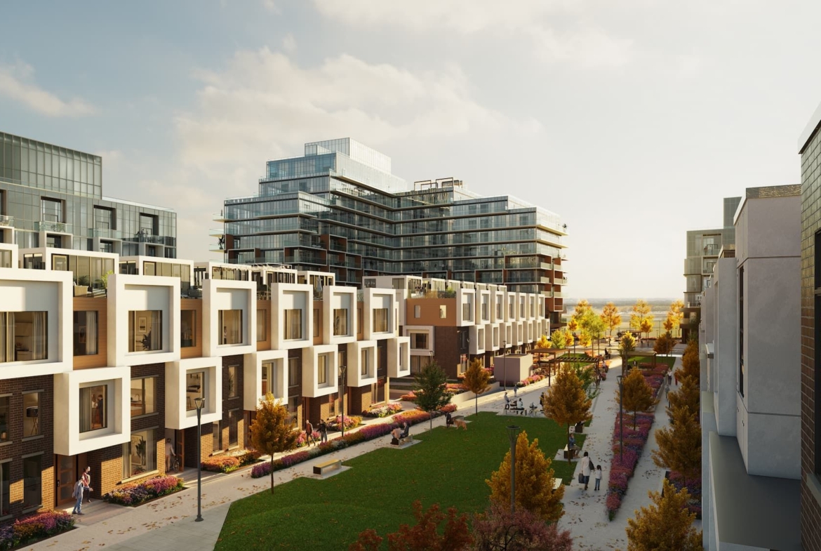 Tree-lined streetscapes and pedestrian-friendly pathways at Elements Milton