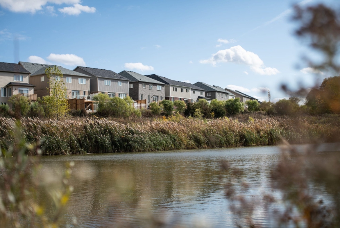Scenic riverfront and ravine homes along the Grand River at Empire Riverland