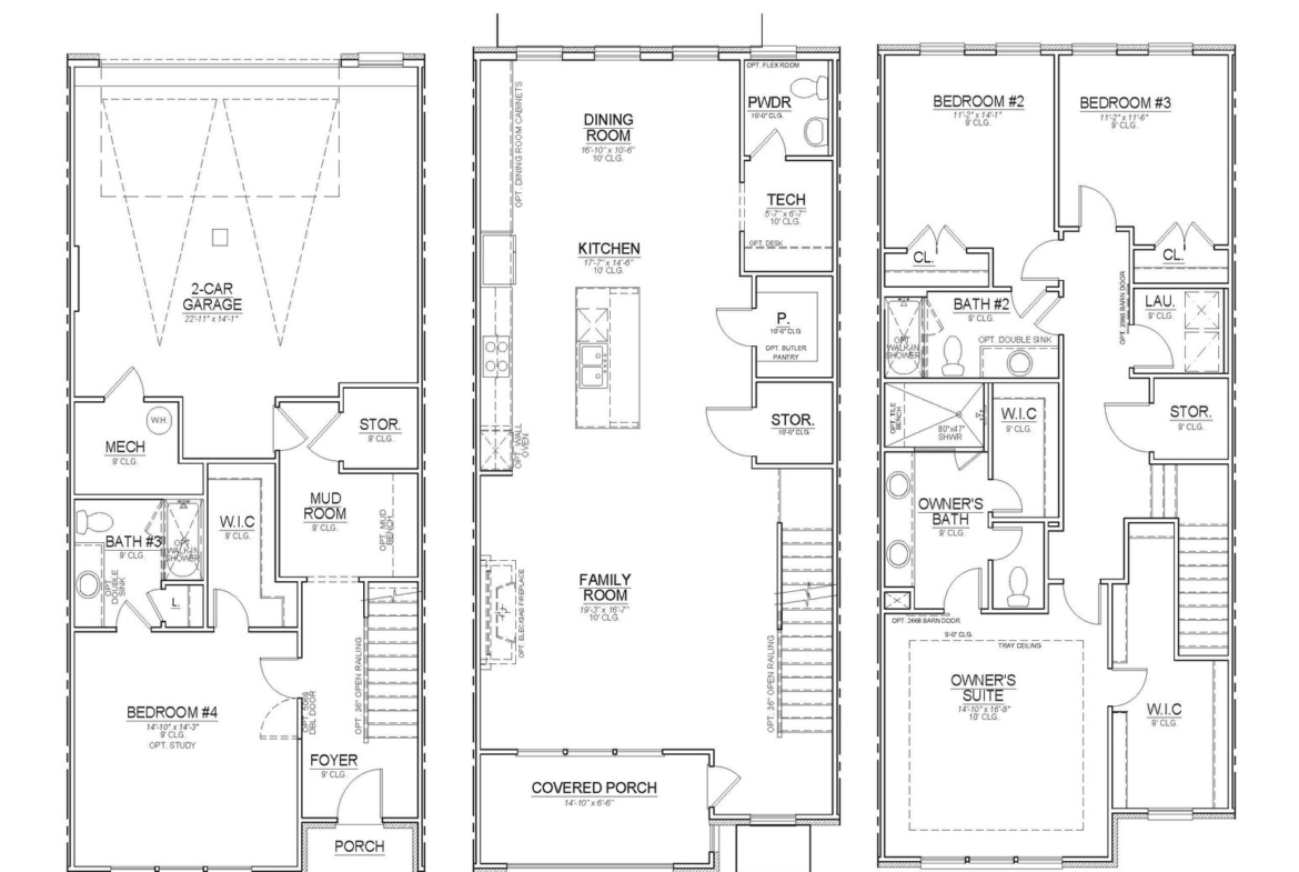 Detailed floor plan layout for the Hayden townhome collection at Empire Riverland