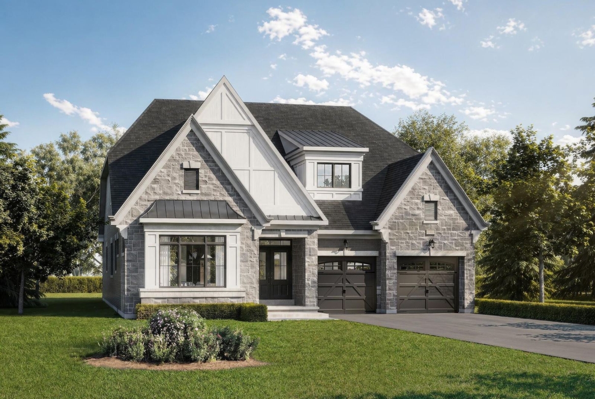 Sophisticated exterior architectural elevation A for the Bordeaux Loft home at Empire St Davids