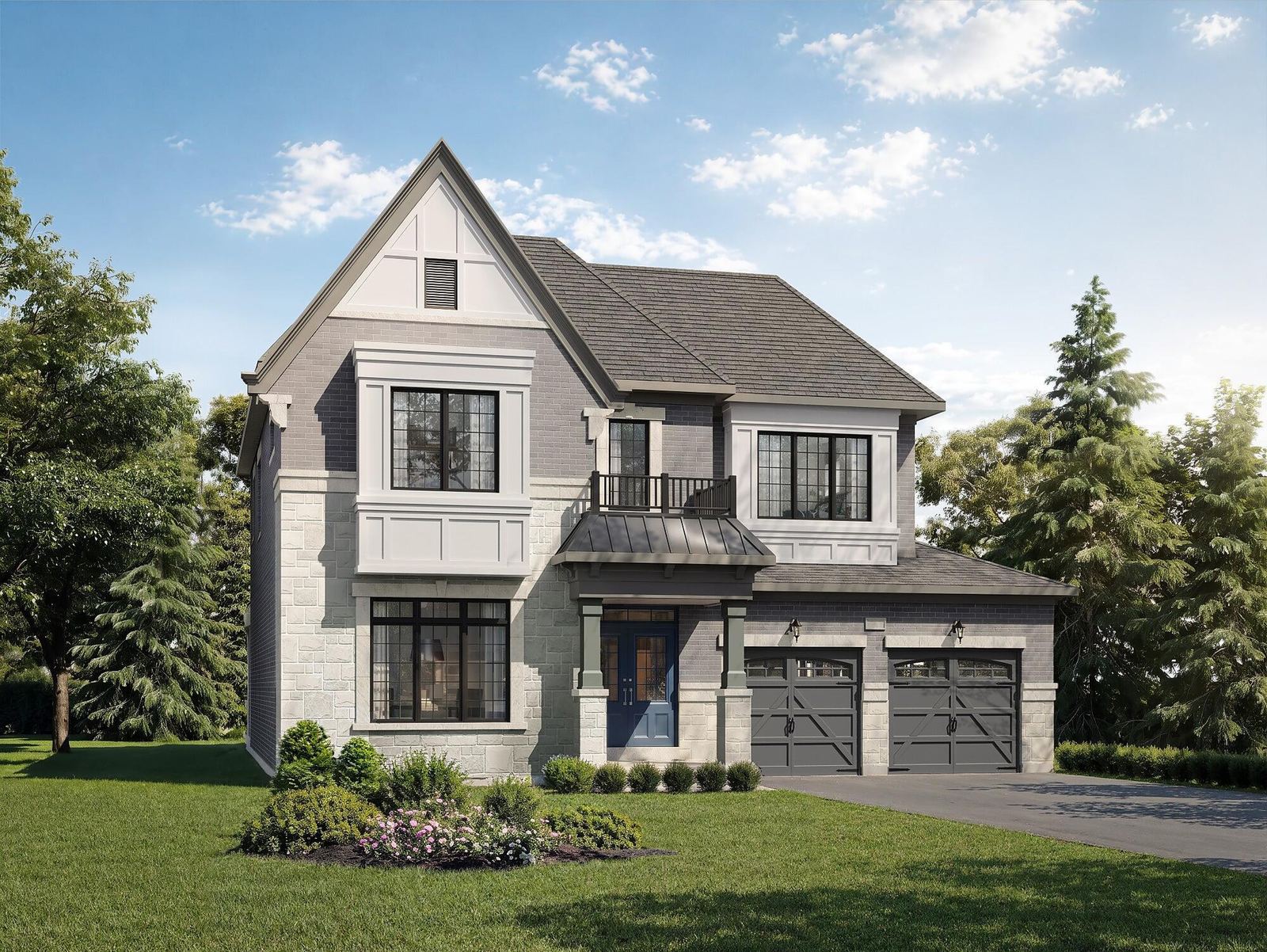 Magnificent exterior architectural elevation A for The Burgundy 52-foot detached residence at Empire St Davids