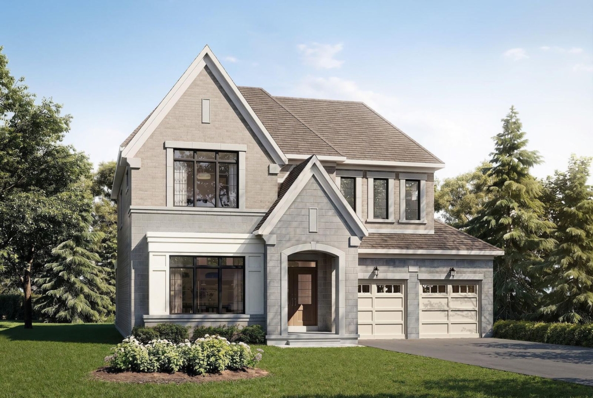 Contemporary architectural elevation B for The Burgundy executive detached home at Empire St Davids