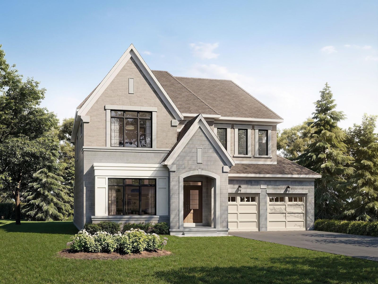 Contemporary architectural elevation B for The Burgundy executive detached home at Empire St Davids