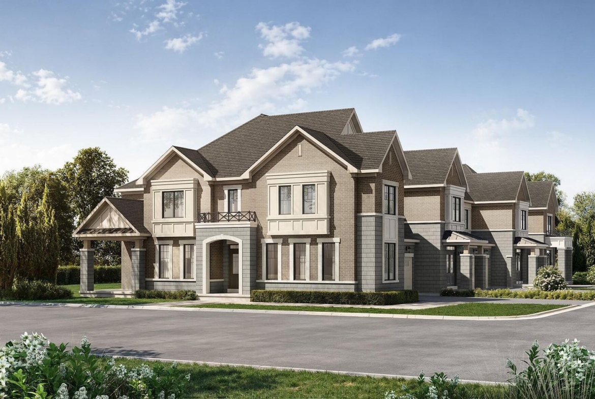 Modern transitional architectural block exterior for Navarra executive townhomes at Empire St Davids