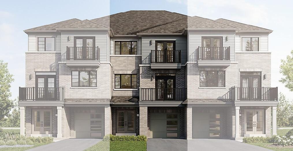 Modern architectural exterior elevation for The Coastline village townhome at Empire Wellwood