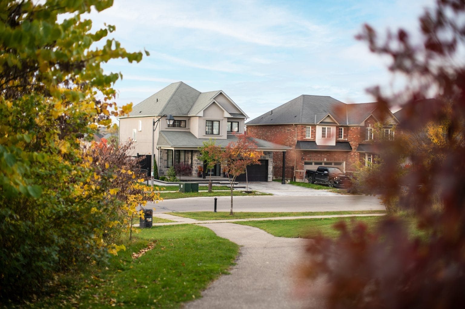 Extensive interconnected neighbourhood trail network entrance at Empire Wyndfield in Brantford