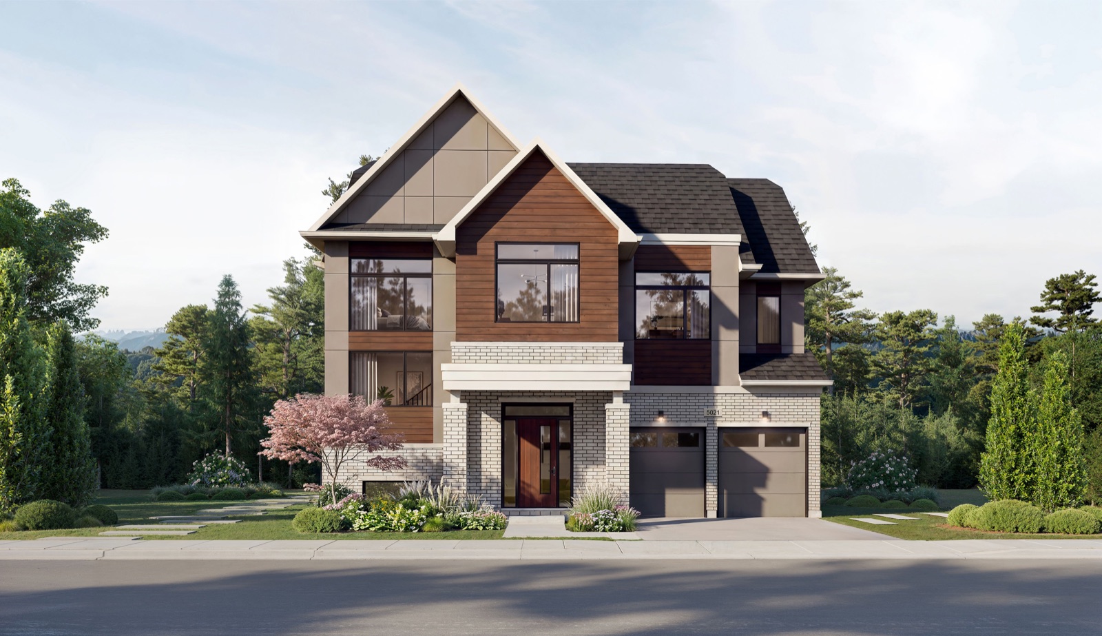 Five Oaks Oakville by Caivan Communities - 50ft Sandhill Single Detached Home Exterior at 1303 Dundas St W
