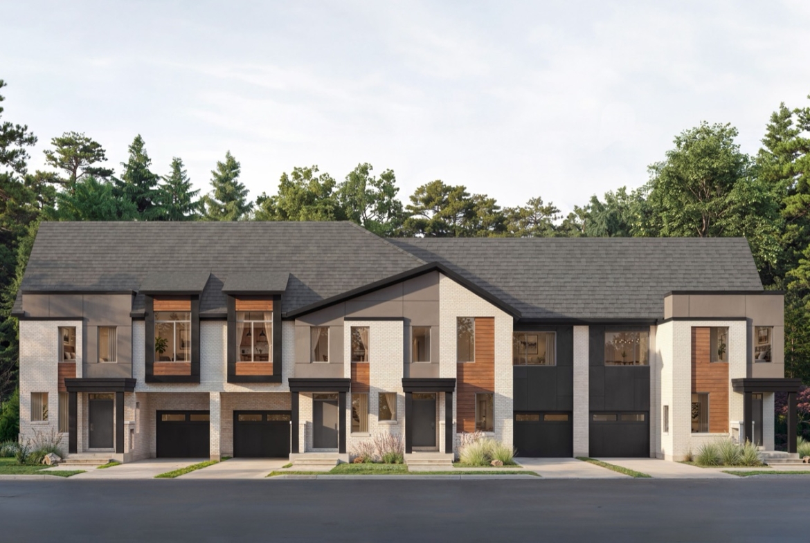 Five Oaks Oakville 24ft Freehold Townhome Collection Exterior by Caivan Communities