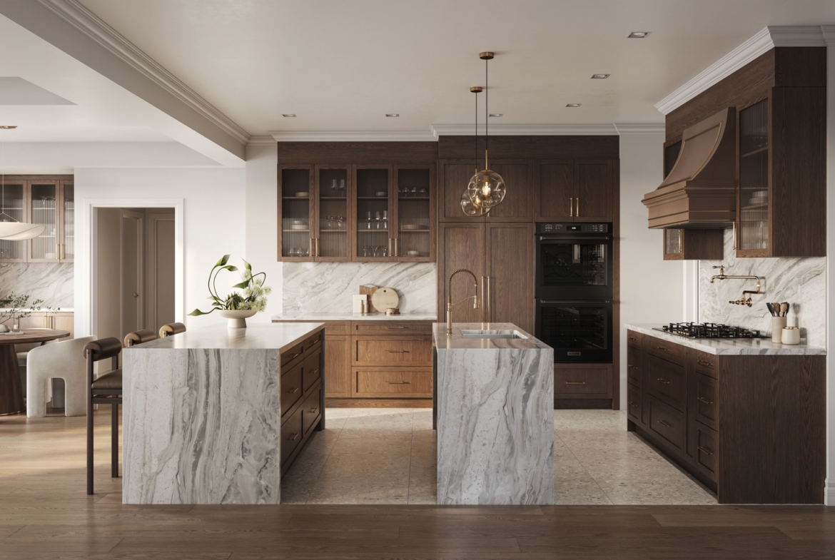 Five Oaks Oakville Chef-Inspired Designer Kitchen Interior Rendering by Caivan