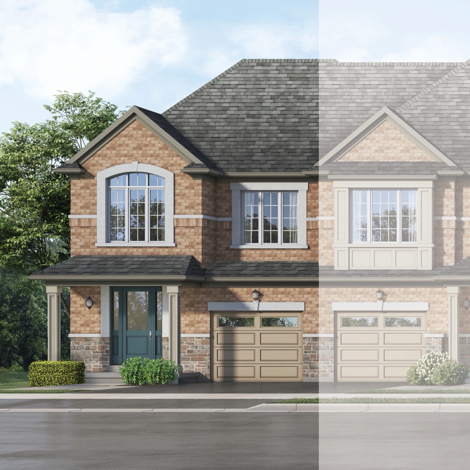 Ivy Rouge Oakville by Rosehaven Homes - 25ft Toulenne Corner Traditional Freehold Townhome Rendering