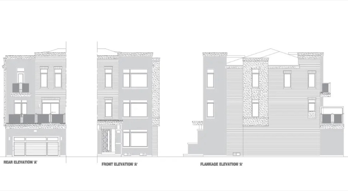 Ivy Rouge Oakville by Rosehaven Homes - 20ft Veranda End Rear Lane Freehold Townhome Rendering