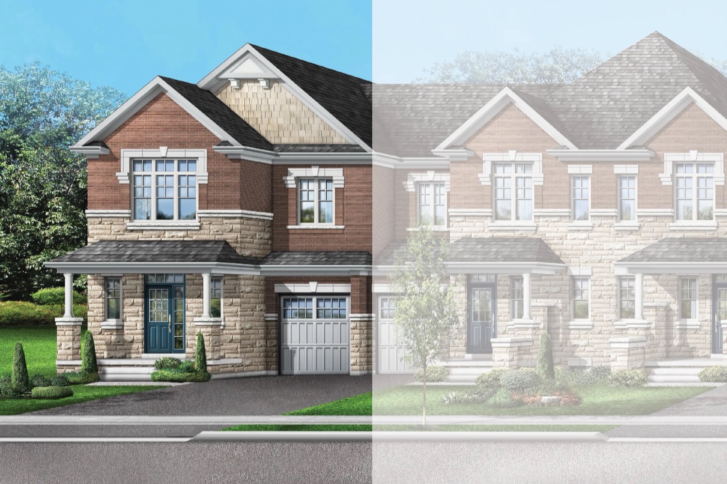 Ivy Rouge Oakville by Starlane Homes – 24ft Sierra 6 Street Townhome Rendering Ivy Rouge Oakville by Starlane Homes - 24ft Sierra 6 Street Townhome Rendering