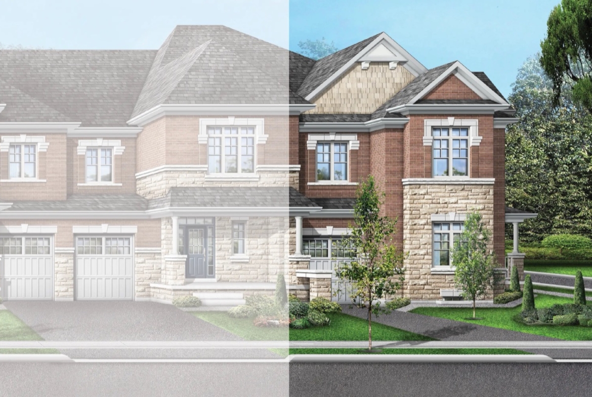Ivy Rouge Oakville by Starlane Homes - 24ft Sierra 12 Street Townhome Rendering