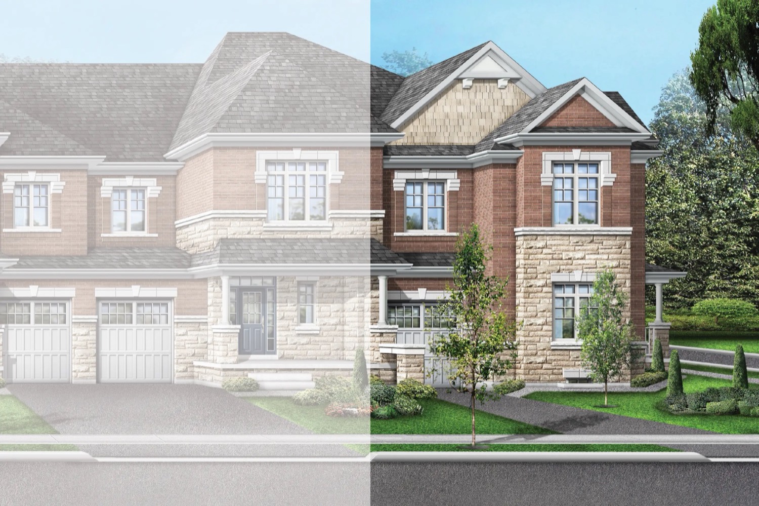 Ivy Rouge Oakville by Starlane Homes – 24ft Sierra 12 Street Townhome Rendering Ivy Rouge Oakville by Starlane Homes - 24ft Sierra 12 Street Townhome Rendering
