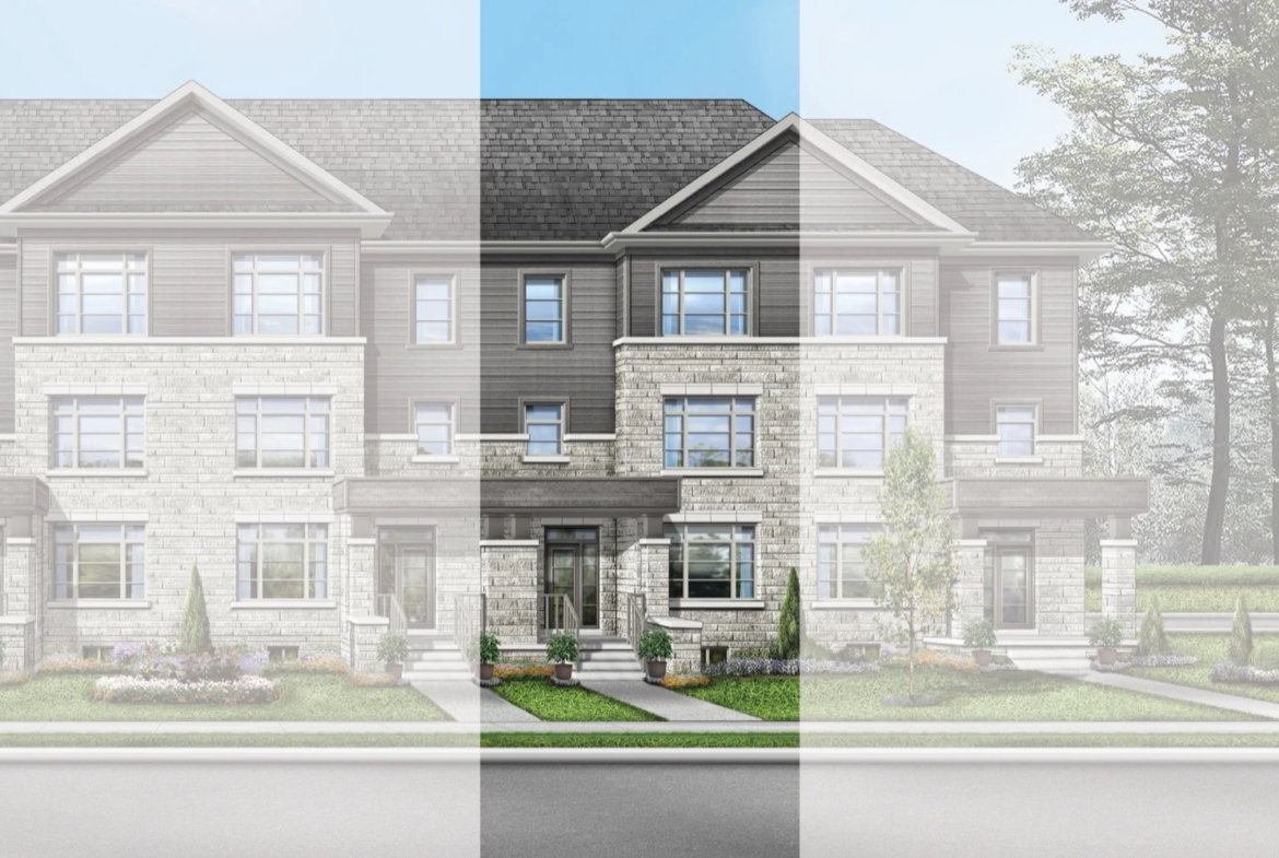 Ivy Rouge Oakville by Starlane Homes - 20ft Encore 1 Rear Lane Townhome Rendering