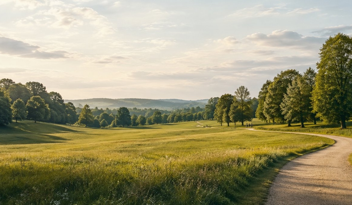 Scenic meadowlands and natural greenspace setting at North Hill Bolton